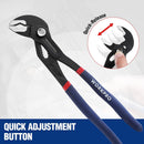WORKPRO 2 Piece Groove Joint Pliers Set, 7 & 10-Inch Water Pump Pliers | CR-V Tongue and Groove Pliers with V-Jaw Design & Comfort Grips for Plumbing, Auto & Home Repair
