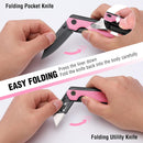 WORKPRO 2-in-1 Folding Knife, Quick-Change Box Cutter with Belt Clip, Liner Lock, and G10 Handle, Extra 10 SK5 Blades Included