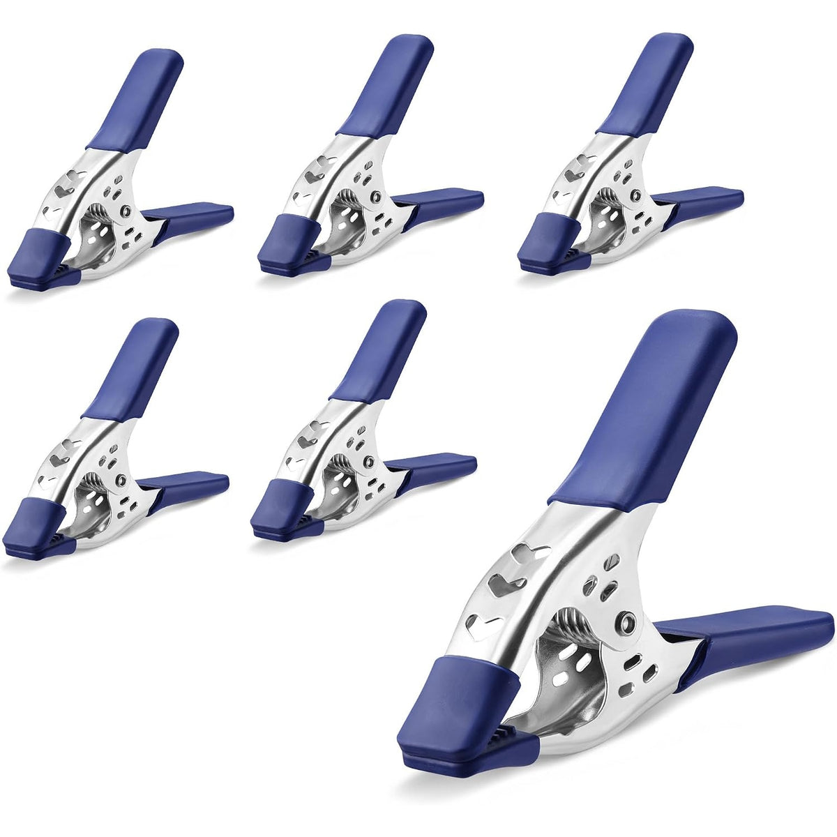 WORKPRO 6-Inch Spring Clamps, 6 Pack, Heavy Duty Metal Clamps with PVC Jaw Pads, Strong Grip for Woodworking, DIY Projects, Crafts and Home Use