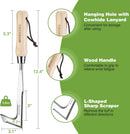 WORKPRO Crack Weeder, 12" Stainless Steel Crevice Weeding Tool with Ash Wooden Handle, L-Shaped Sidewalk Weed Puller Spatula, for Garden Lawn Yard Patio Terrace Paving Moss Garden Tool