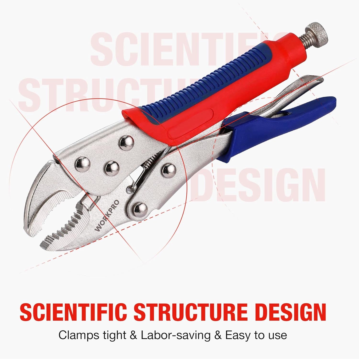 WORKPRO 3 Pcs Locking Pliers Set with innovation and quality, durable steel jaws and secure grip