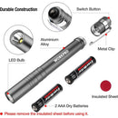 WORKPRO LED Pen Light, Aluminum Pen Flashlights, Pocket Flashlight with Clip for Inspection, Emergency, Everyday, 2AAA Batteries Include, Gray(4-Pack)