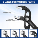 WORKPRO 5-Inch Water Pump Pliers, CR-V Plumbing Lock Plier, Quick Adjust Groove Joint Pliers, V-Jaw Quick Release Push Lock Pliers with Comfortable Grips