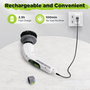 WORKPRO Cordless Electric Spin Scrubber with Long Adjustable Handle & 3-Speed, 8 Replaceable Brush Heads