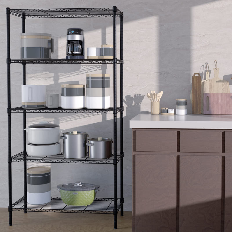 storage rack, 5 Tier Shelf Adjustable Stainless Steel Shelves, Sturdy Metal  Shelves Heavy Duty Shelving Units and Storage for Kitchen Commercial