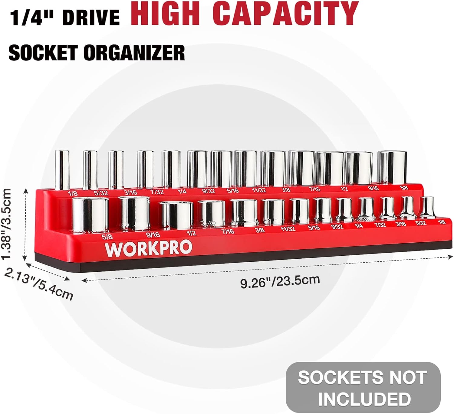 WORKPRO 1/4-inch Magnetic Socket Organizer Set (Sockets Not Included)