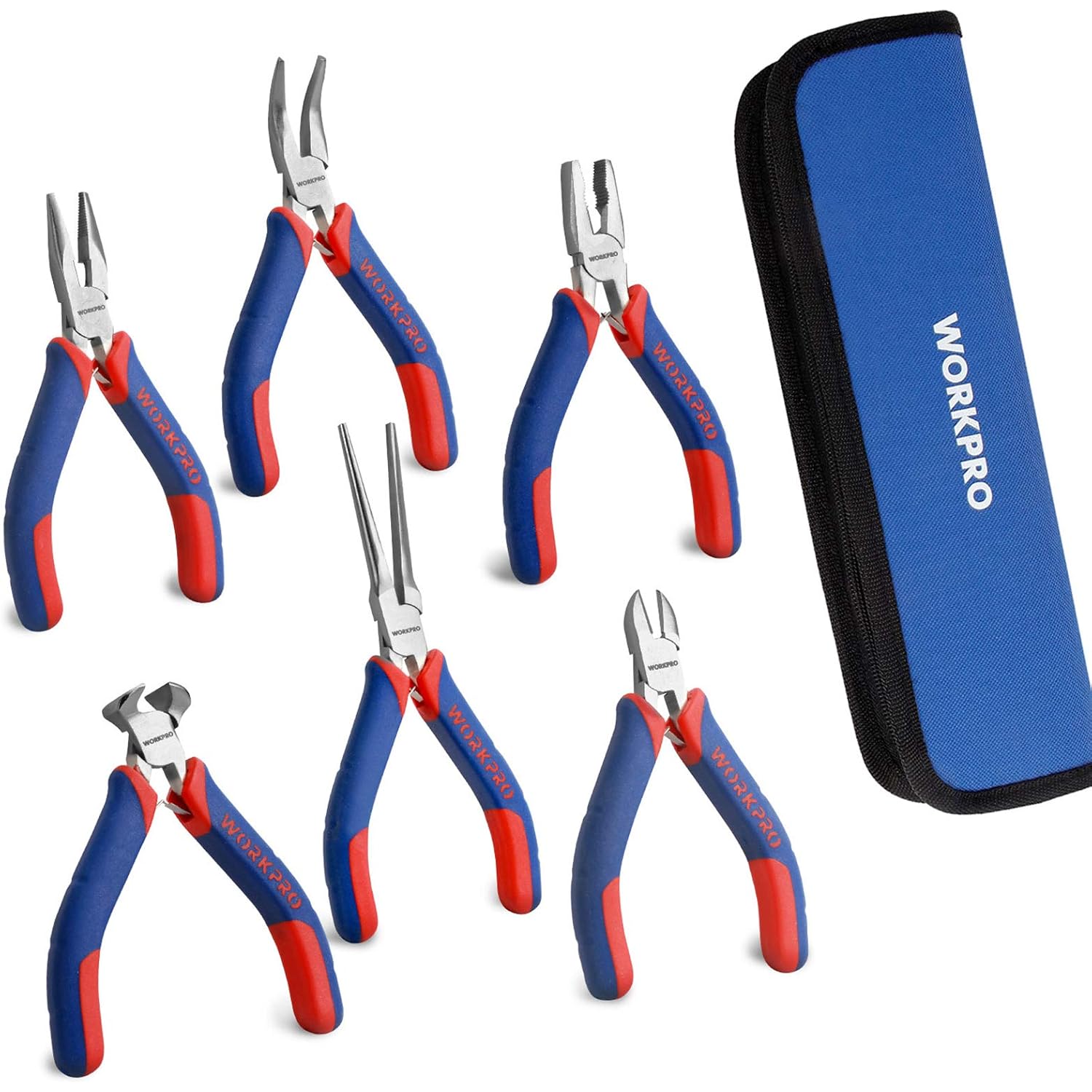 WORKPRO 6 Pcs Mini Pliers Set with Pouch
