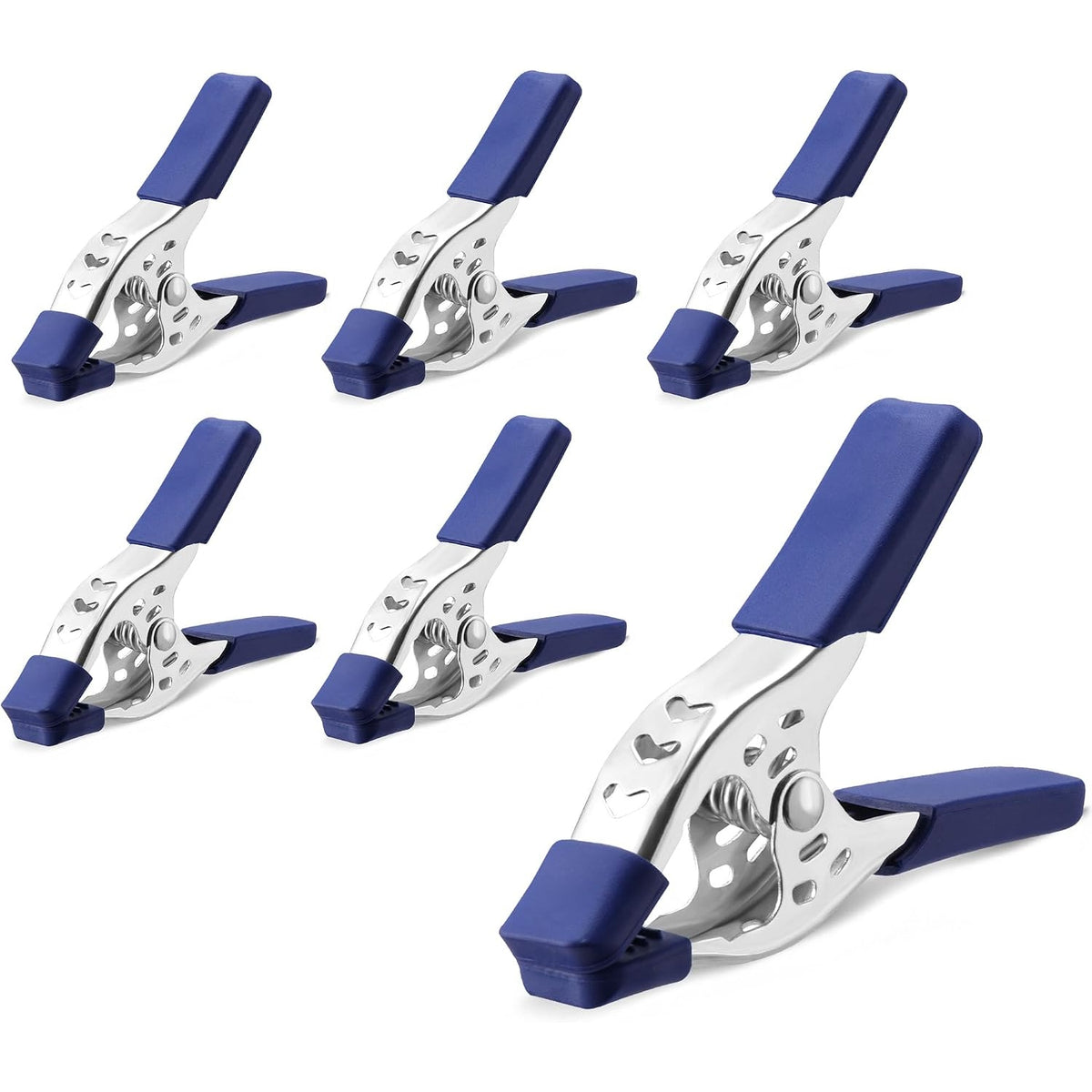 WORKPRO 4 Inch Spring Clamps, 6 Pack, Heavy Duty Metal Clamps with PVC Jaw Pads, Strong Grip for Woodworking, DIY Projects, Crafts and Home Use