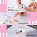 WORKPRO Mini Stapler with Staples, Pink Stapler Set Includes Two Small Staplers, One Staple Remover, 2000 Standard Staples - Cute Staplers for Desk with Non-Slip Base, Lock Design - Pink Ribbon