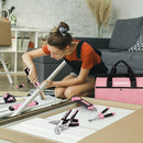 WORKPRO 55 Pcs/75 Pcs Pink Household Tools Set, 3.7V Rotatable Cordless Screwdriver - Pink Ribbon