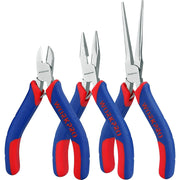 WORKPRO mini pliers set of three with blue-and-red insulated handles