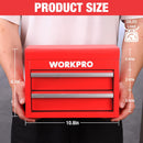 WORKPRO Metal Mini Tool Box, Top Tool Chest containing Two Drawers with Ball Bearing Slides, PVC Drawer Liners and PP Feet Pads, Durable Cold Rolled Steel Small Toolbox for Multi-Purpose Storage