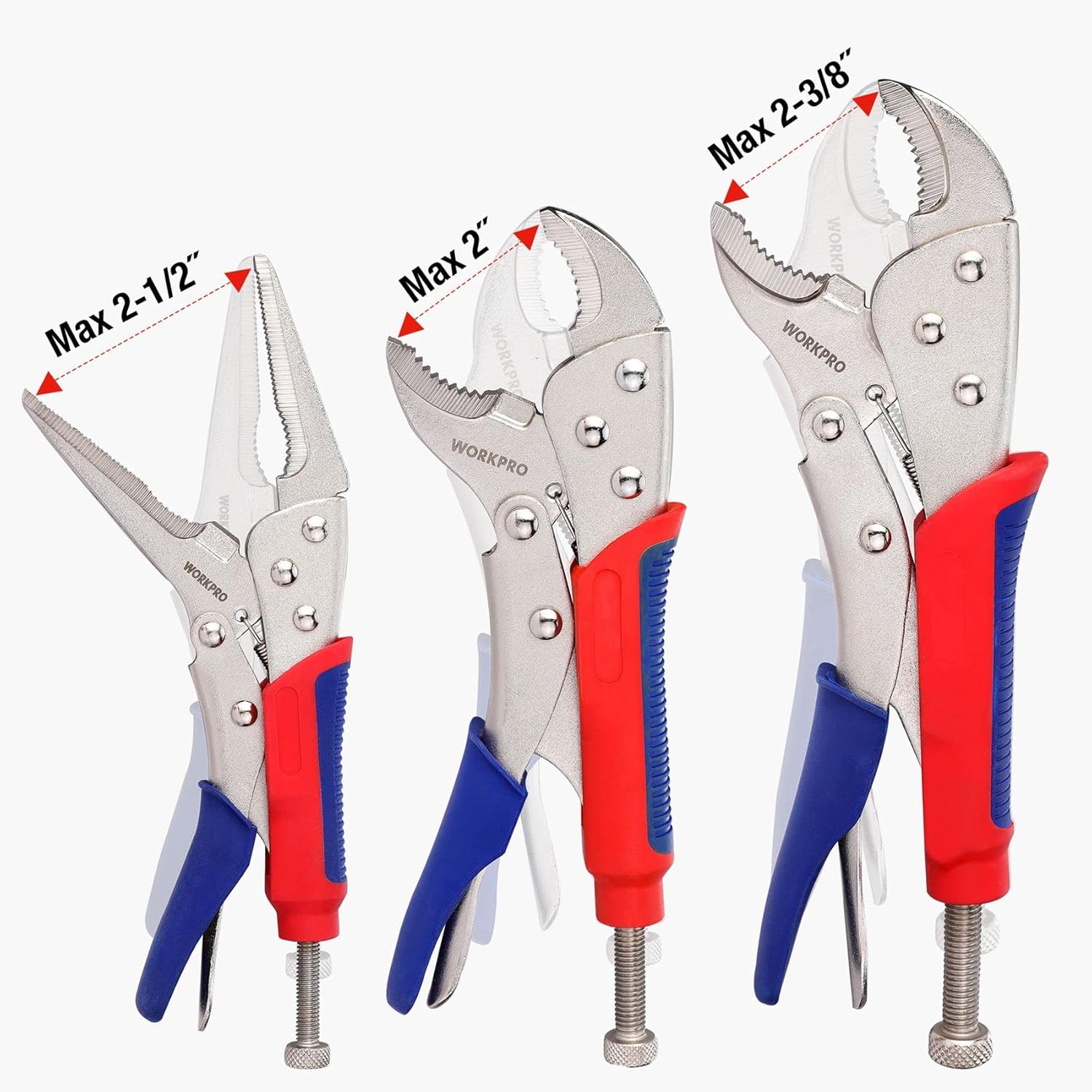 WORKPRO 3 Pcs Locking Pliers Set with innovation quality high-quality secure durable grip handles