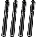 WORKPRO LED Pen Light, Aluminum Pen Flashlights, Pocket Flashlight with Clip for Inspection, Emergency, Everyday, Black(4-Pack)