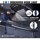 WORKPRO Rechargeable Underhood Work Light, 25inch Long Foldable LED Work Light Bar, 3 Lighting Modes with Adjustable Straps and Hooks, Magnetic Light for Car Repairing/Garage/Workshop/Emergency