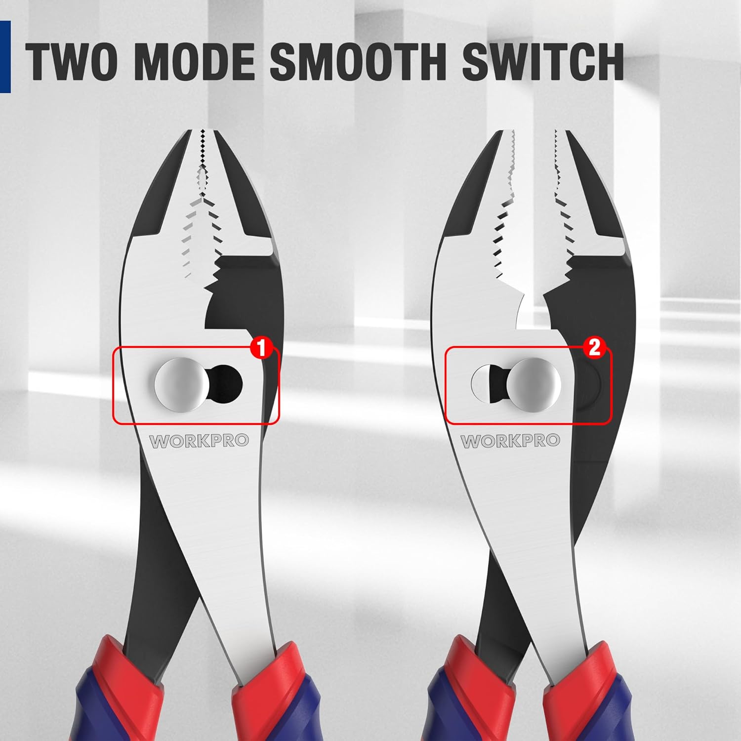 Slip joint pliers with two-mode smooth switch and round adjustment knob