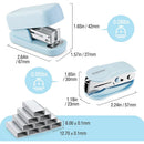 WORKPRO Mini Stapler with Staples, Blue Stapler Set Includes Two Small Staplers, One Staple Remover, 2000 Standard Staples, Lock Design, Non-Slip Base - Staplers for Desk, Classroom, Office