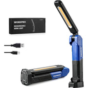WORKPRO Magnetic LED Dual-Sided Work Light, Foldable Rechargeable Light