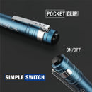 WORKPRO LED Pen Light, Aluminum Pen Flashlights, Pocket Flashlight with Clip for Inspection, Emergency, Everyday, 2AAA Batteries Included, Blue (4-Pack)