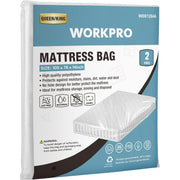 WORKPRO queen/king mattress bag 2-pack, clear water-resistant plastic covers