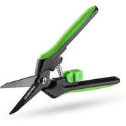 WORKPRO pruning shears angled view with green safety lock and coated black blades