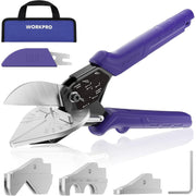 WORKPRO Miter Shears with 4 Anvils & Blade, Quarter Round Cutter Tool | Storage Bag Included; Replacement Blade; 45°-135° Adjustable; 4 Anvils For Cutting PVC Trunk/Trim/Softwood Moulding/Dowels