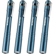 WORKPRO LED pocket flashlights (4-pack) in blue aluminum with metal clips