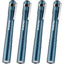 WORKPRO LED Pen Light, Aluminum Pen Flashlights, Pocket Flashlight with Clip for Inspection, Emergency, Everyday, 2AAA Batteries Included, Blue (4-Pack)