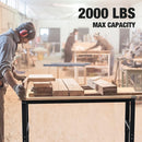 WORKPRO 48"/60" Adjustable Workbench 2000 LBS Load Capacity Hardwood Worktable with Power Outlets