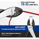 WORKPRO 9.5" Wire Cutter/Crimper, Wire Crimping/Cutting Tool for 10-22 AWG Terminals and Connectors, Designed for Insulated and Non-Insulated Connections