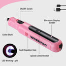 WORKPRO 8V Cordless Rotary Tool Kit, 117 Accessories, 6 Variable Speeds, LED Light, Type-C Charging, for DIY Projects－Pink Ribbon