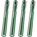 WORKPRO LED Pen Light, Aluminum Pen Flashlights, Pocket Flashlight with Clip for Inspection, Emergency, Everyday, 2AAA Batteries Include, Green(4-Pack)