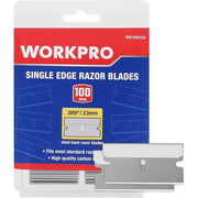 Single edge razor blade set in 100-pack blister, steel back blades