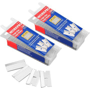 WORKPRO single-edge razor blade pack, high-carbon steel, silver blades with mounting tabs