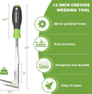 WORKPRO Crack Weeder, 12" Stainless Steel Crevice Weeding Tool w/ Soft Handle, L-Shaped Side-Walk Weed Puller Spatula, For Garden Lawn Yard Patio Terrace Paving Moss Garden Tool