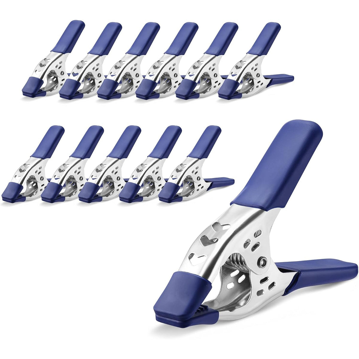 WORKPRO 6-Inch Spring Clamps, 12 Pack, Heavy Duty Metal Clamps with PVC Jaw Pads, Strong Grip for Woodworking, DIY Projects, Crafts and Home Use