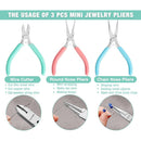 WORKPRO Jewelry Pliers Set, 3 Pack Jewelry Making Tool Kit Includes Mini Needle Nose Plier/Chain Nose Plier, Round Nose Plier and Wire Cutter for Jewelry Repair, DIY Crafts, Jewelry Making Supplies