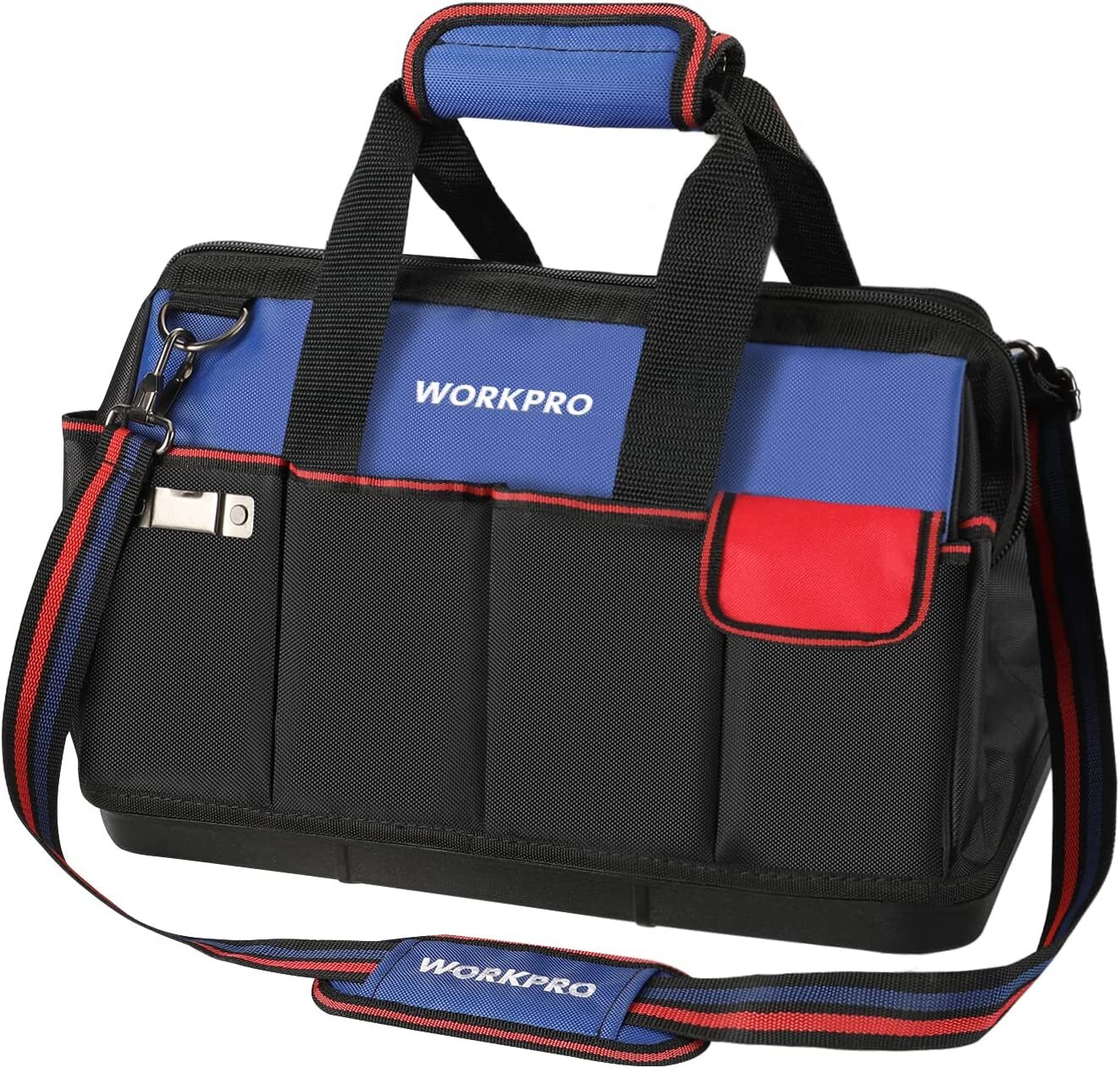 WORKPRO 18" Tool Bag Tool Tote Waterproof with Base and Adjustable Shoulder Strap