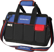 WORKPRO 18" Tool Bag Tool Tote Waterproof with Base and Adjustable Shoulder Strap