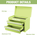 WORKPRO Metal Mini Tool Box, Top Tool Chest containing Two Drawers with Ball Bearing Slides, PVC Drawer Liners and PP Feet Pads, Durable Cold Rolled Steel Small Toolbox for Multi-Purpose Storage