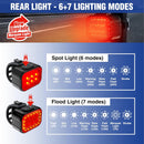 WORKPRO Bike Lights Set [8+13 Modes], Rechargeable Bicycle Light Set Ultra Bright, IP65 Waterproof Bike Lights for Night Riding, 1200mAh Bike Headlight and Tail Light Reflectors