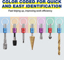 WORKPRO 1/4 inch Hex Shank Bit Holder, 3pcs Quick Release Drill Bit Holder Keychain for Impact Driver, Portable Screwdriver Bits Holder, Aluminum Alloy, Color Coded (W)