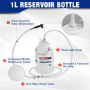 WORKPRO 1L Brake Bleeder Bottle with 63 Inch Brake Bleeder Hose One Way Check Valve & Rubber Connector, One Man Brake Bleeder Kit with Hooked Chain, Wide Base - for Automotive, Cars, Motorcycles