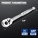 WORKPRO 3/8-Inch Drive Ratchet, Quick-Release Reversible Ratchet Wrench, 72-Tooth 3/8 Drive Ratchet Handle, Chrome Alloy Made, Cr-Mo Head, Full Polished