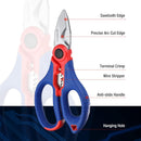 WORKPRO Stainless Electricians Scissors, 6.4" Electrician Shears | Professional Electrician Shears with Wire Stripper for Soft Cable (Not Suitable for Diving Use)