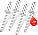 WORKPRO 200Pcs Aluminum Blind Rivets, 3/16" x 1/2" Pop Rivets Assortment, Aluminum Grip and Steel Mandrel, for Metal, Marine Boat, Automotive, Railway, and Duct Work- Pack of 200, Silver