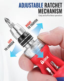 WORKPRO 12-in-1 Stubby Ratcheting Multi-bit Screwdriver, Short Screw Drivers with Magnetic, Quick-load Mechanism, Premium S2 Steel, Small Screwdriver with Double End Bits in Handle