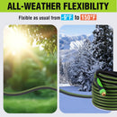 WORKPRO Hybrid Garden Hose 5/8" x 100ft, Heavy Duty | Flexible Hybrid Rubber, 3/4" Solid Brass Fittings & Rotary Handle, Kink Resistant, for Lawn, Garden & Yard Watering