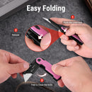 WORKPRO Folding Utility Knife with 10 Extra SK5 Blades, EDC Razor Sharp Knife with G10 Handle, Quick Change Box Cutter with Belt Clip, for Heavy Duty, DIY, Home, Office & Artcraft Use - Pink