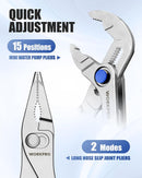 WORKPRO 2-Piece Mini Pliers Set with Pouch, 4-Inch Water Pump Plier & 4.5-Inch Long Nose Slip Joint Plier, Heavy-Duty Alloy Steel Mini Adjustable Plier, EDC Pliers for Tight Spaces & Versatile Use